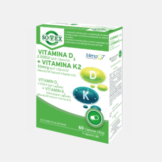 VITAMINA D3 + K2 60 CAPS - SOVEX